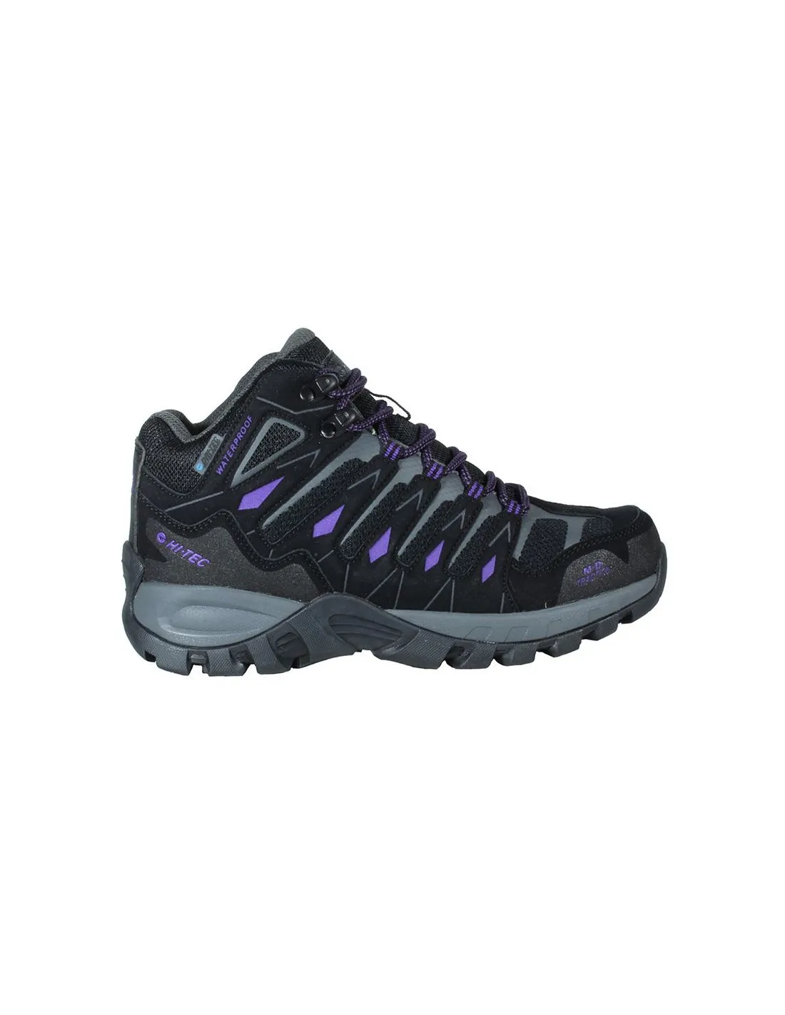 BOTAS DE MONTAñA HITEC CORZO MID WATERPROOF BLACK/CHARCOAL/BERRY MUJER
