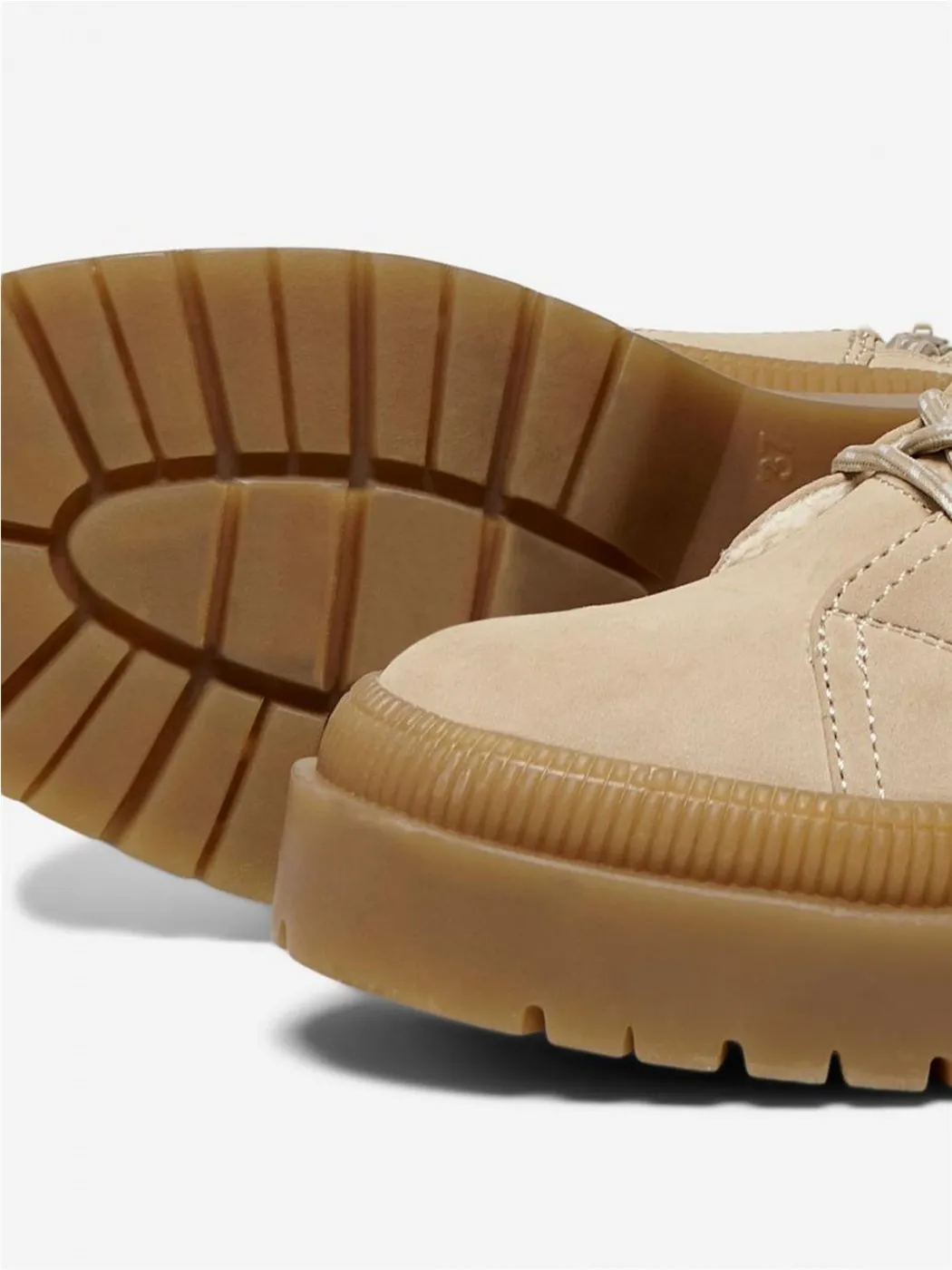 BOTAS ONLY MUJER BEIGE NUBUCK LACE UP WINT