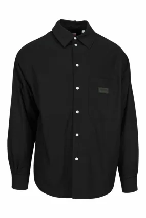 Camisa negra oversize con logo kenzo tag