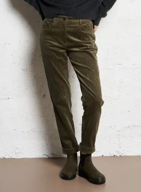 CASEYL - Pantalón recto de pana acanalada en caqui