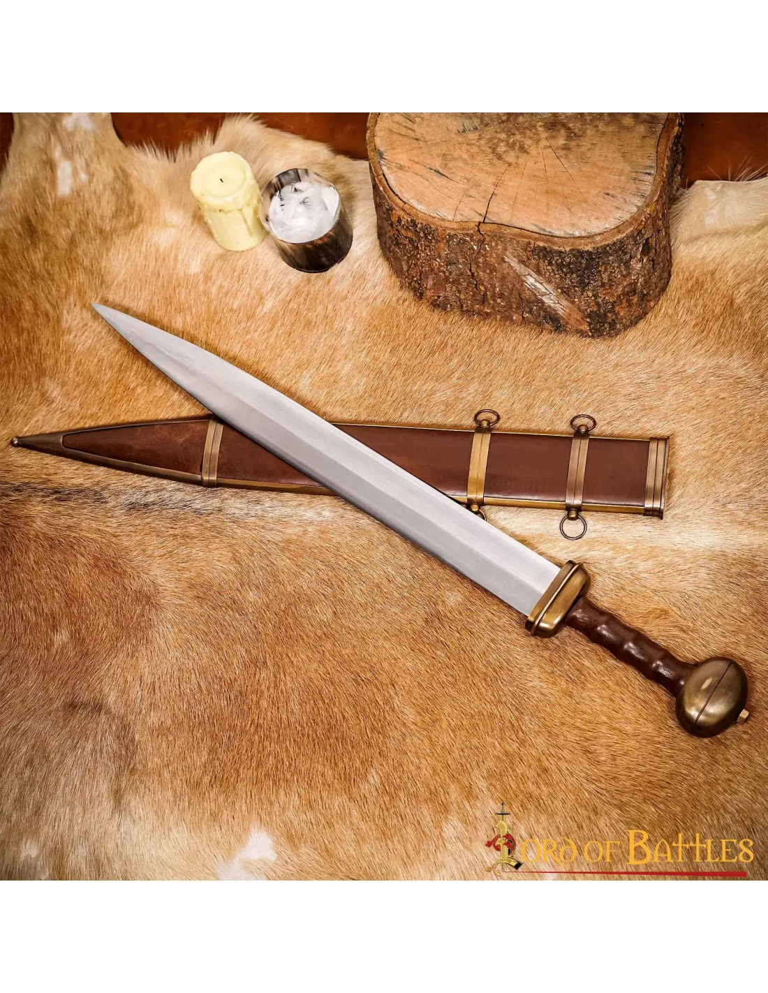 Espada romana tipo gladius vaina de cuero