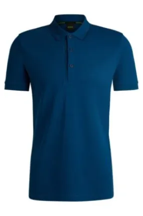 Polo slim fit en piqué de algodón con logo tonal