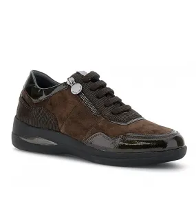 Zapato de cordones confort en piel marrón